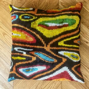 Ikat kussen fluweel met verschillende kleuren 50 x 50 cm